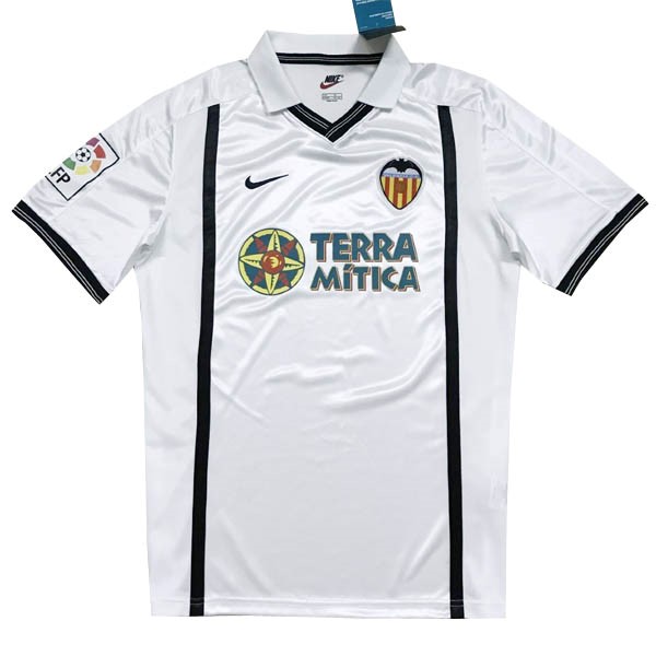 Tailandia Camiseta Valencia 1ª Kit Retro 2000 2001 Blanco